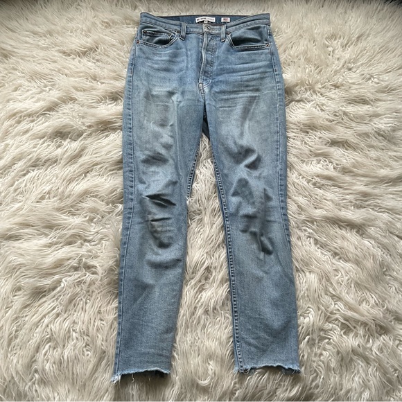 RE/DONE High Rise‎ Raw Hem Button Fly Jeans - Picture 1 of 9